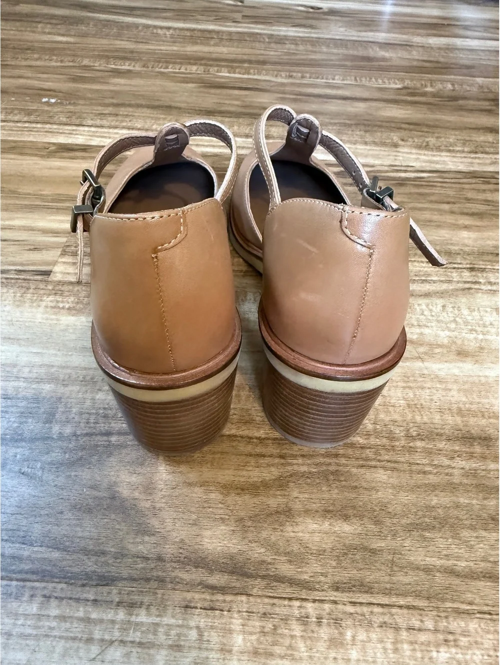 Seychelles Soulmate Leather T-strap Block Heels Women’s Size 8.5